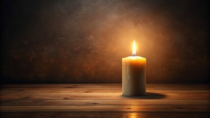 A glowing candle illuminating a dark room, candle, light, flame, darkness, glow, ambiance, mysterious, flickering, illuminate