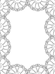 All these designs are hand-drawn and unique 
Flower Border Beautiful black and white illustration for adult coloring book,
This is a printable Beautiful Zentangle Coloring page for KDP Interior,