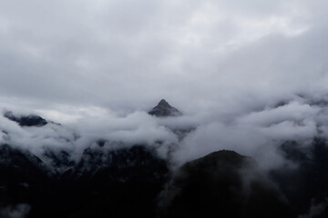 Cloud Covered Mountains Peru South America