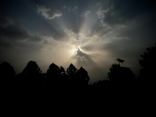 sunset in the mountains