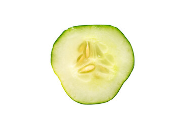 sliced cucumber isolated on white