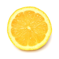 Lemon half isolated on white background