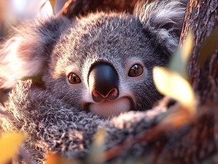 Precious Moment: Baby Koala Blinking in Sunlight for the First Time in Ultra Realistic 32K UHD Detail