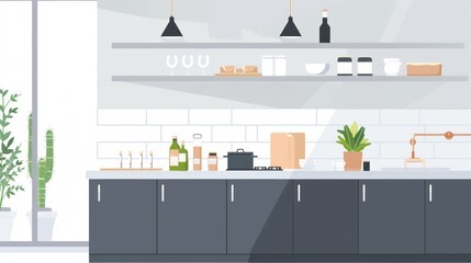 Minimalistic Kitchen Design Front View