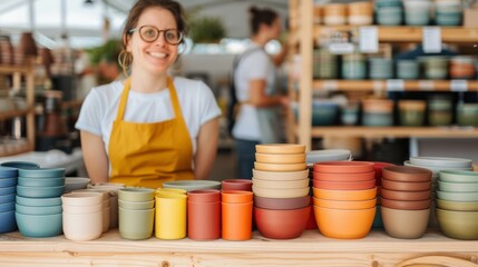 Zero Waste Market with Colorful Shelf Displays