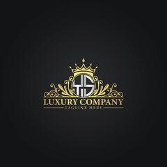 Obraz premium Golden Ornamental Logo Template for Luxury Business