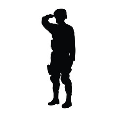 Soldier salute silhouette stock vector