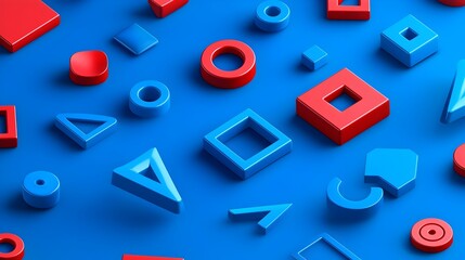 Striking 3D geometric shapes floating elements and bold vibrant typography set against a sleek gradient backdrop creating a visually captivating and innovative marketing design