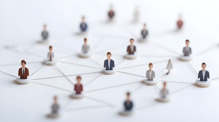 Detailed organizational chart showing the clear hierarchy of executives managers and teams with lines connecting the different departments and functions isolated on a clean white background