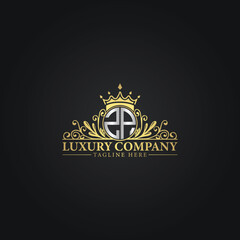 Obraz premium Luxury Crown Logo with Elegant Flourishes and Monogram