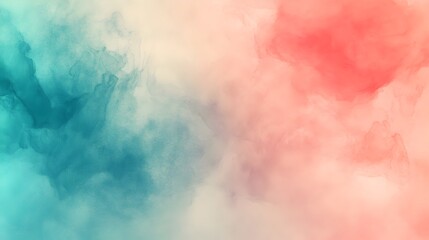 Obraz premium Soft and Elegant Watercolor Abstract Background with Blended Shades of Turquoise Light Pink and Coral Tones Textured and Smooth Transitions Create a Serene and Calming Composition