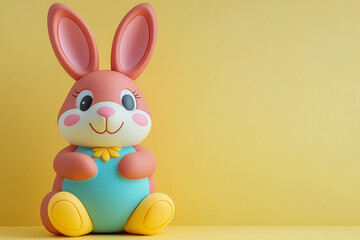 Fototapeta premium rabbit rubber toy with copy space background