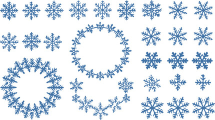 vector illustration of snowflake designs on a white background 