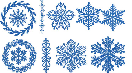 vector illustration of snowflake designs on a white background 