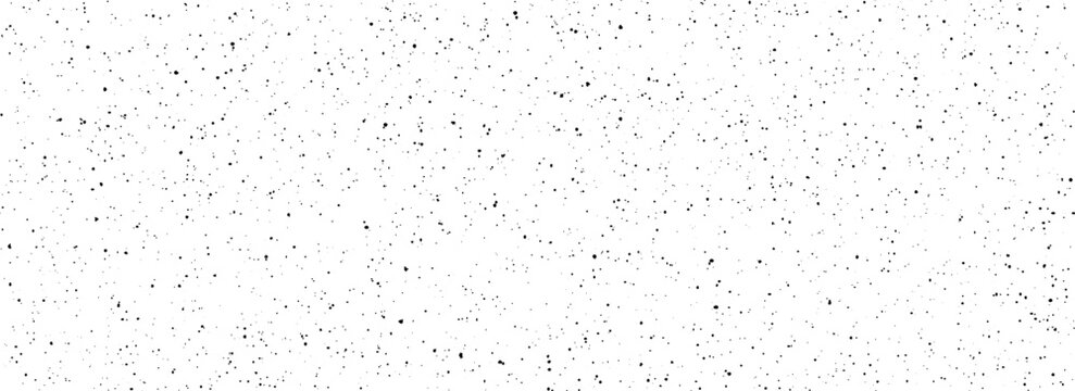 Seamless grainy speckles texture. Distress grunge dots background. Black gritty splash repeated pattern. Splatter dirty grit overlay with drops, specks, flecks. Gravel noise for banner, poster. Vector