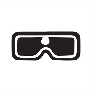 black and white goggles icon clip art preview