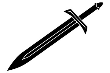 sword icon silhouette isolated on white background