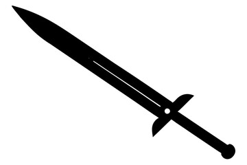 sword icon silhouette isolated on white background