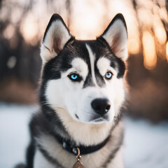 Siberian Husky Dog Closeup