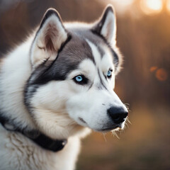 Siberian Husky Dog Closeup