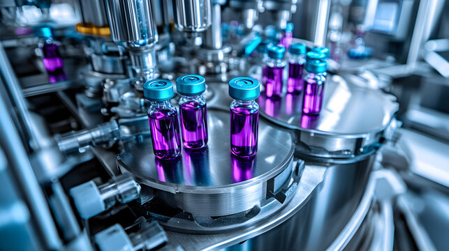 Automated Vial Filling and Capping Machine in a Pharmaceutical Facility