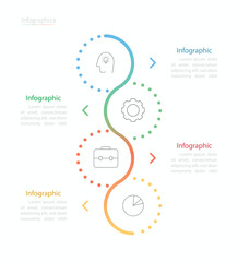 Infographic 4 options design elements for your business data. Vector Illustration.