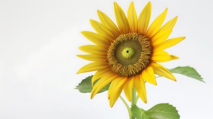 Obraz premium A cheerful sunflower flower isolated on a white background.