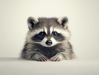 Obraz premium raccoon isolated on paper background