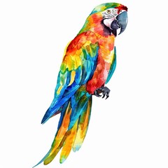 Obraz premium Watercolor clipart of a tropical parrot vivid and colorful