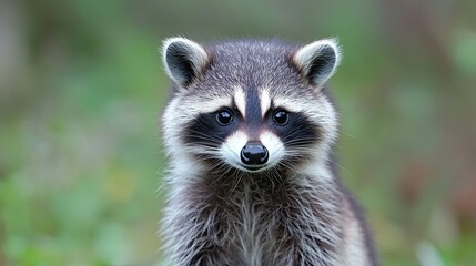 raccoon isolated on spring background