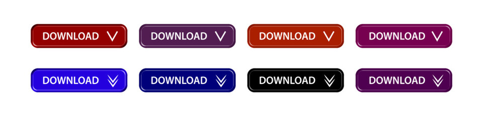 download button as vector element graphic of website or application illustration isolated on white background. set of downloads buttons for app and web graphics design