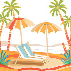Obraz premium Detailed tropical cut tree and beach 