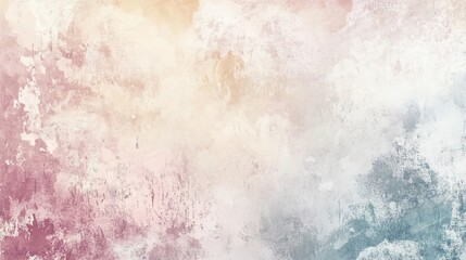 Fototapeta premium A textured pastel abstract artwork featuring soft pastel tones and light colors that evoke the feeling of spring. The composition blends subtle hues of pink, lavender, mint green, and pale yellow,