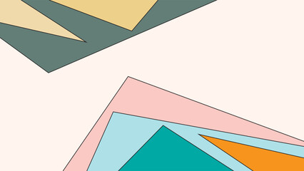 ABSTRACT BACKGROUND WITH GEOMETRIC SHAPES FLAT PASTEL COLOR DESIGN VECTOR TEMPLATE FOR WALLPAPER, COVER DESIGN