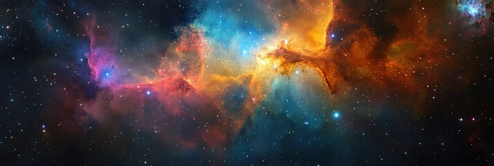 Naklejka premium astronomy concept with nebula in outer space