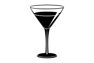 Cocktail Glass | vector silhouette illustration on white background