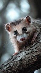 opossum isolated on abstract background