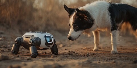 dog sniffing robot dog
