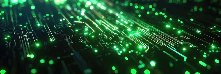 Obraz premium glowing green circuitry