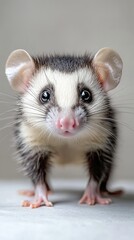 opossum isolated on paper background