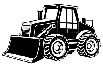 bulldozer silhouette vector illustration