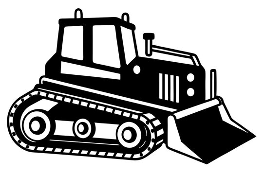 black bulldozer construction equipment clip art preview