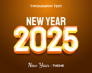 2025 new year typography text, logo new year trendy theme