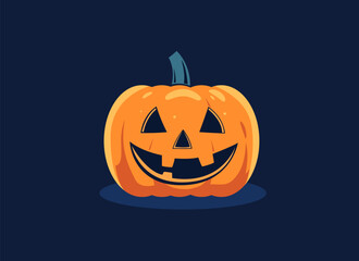 creative illustration of a carved pumpkin for Halloween. minimalist vector graphic