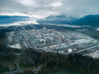 A gas export terminal begins to take shape in northern British Columbia