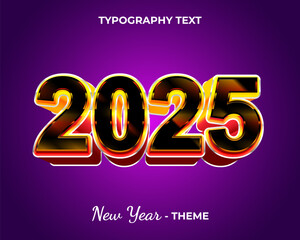 2025 new year typography text, logo new year trendy theme