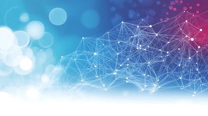 A visually striking plexus style background featuring a network of interconnected lines and nodes, perfect for use as a template in science and technology presentations.