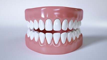 Obraz premium Closeup view of a tooth model with realistic rendering of gums, highlighting the importance of oral care and dental hygiene in maintaining healthy teeth.