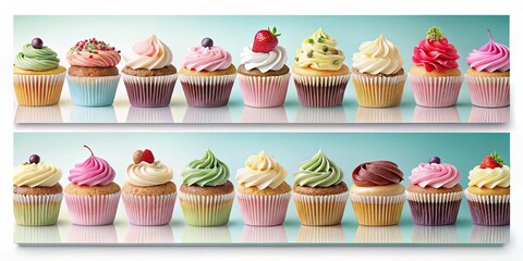 A Delightful Array of Sweet Treats, Each One a Miniature Masterpiece of Frosting and Flavor