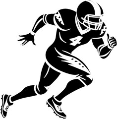 Fototapeta premium Engaging Black Silhouette of Football Champion. 